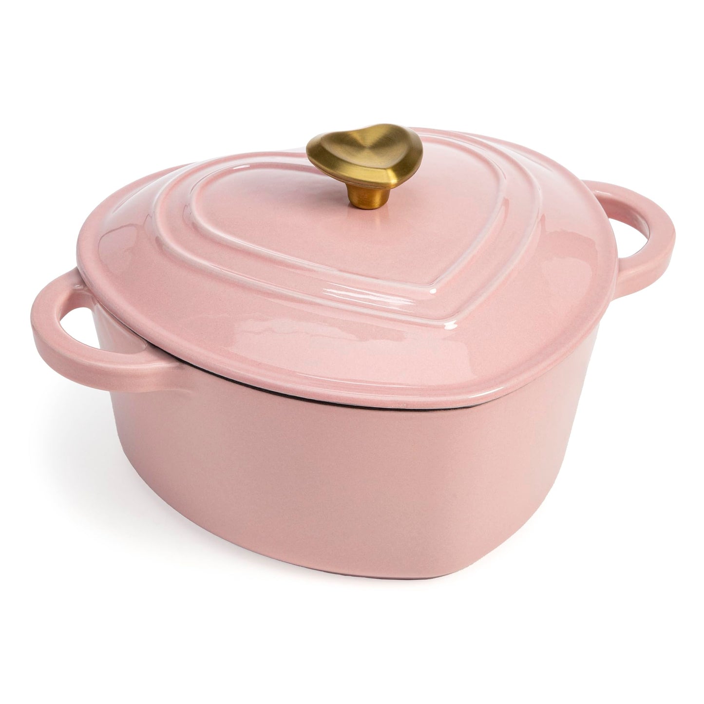 Paris Hilton Enameled Cast Iron Dutch Oven Heart-Shaped Pot with Lid