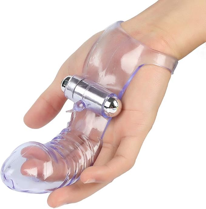 Finger Sleeves Vibrator G-spot Clit Massager Stimulator, Female Lesbian Bullet Vibration Masturbator Sex Toys, Vagina Orgasm Anal Adult Erotic Sex Toys for Women Couples (A)