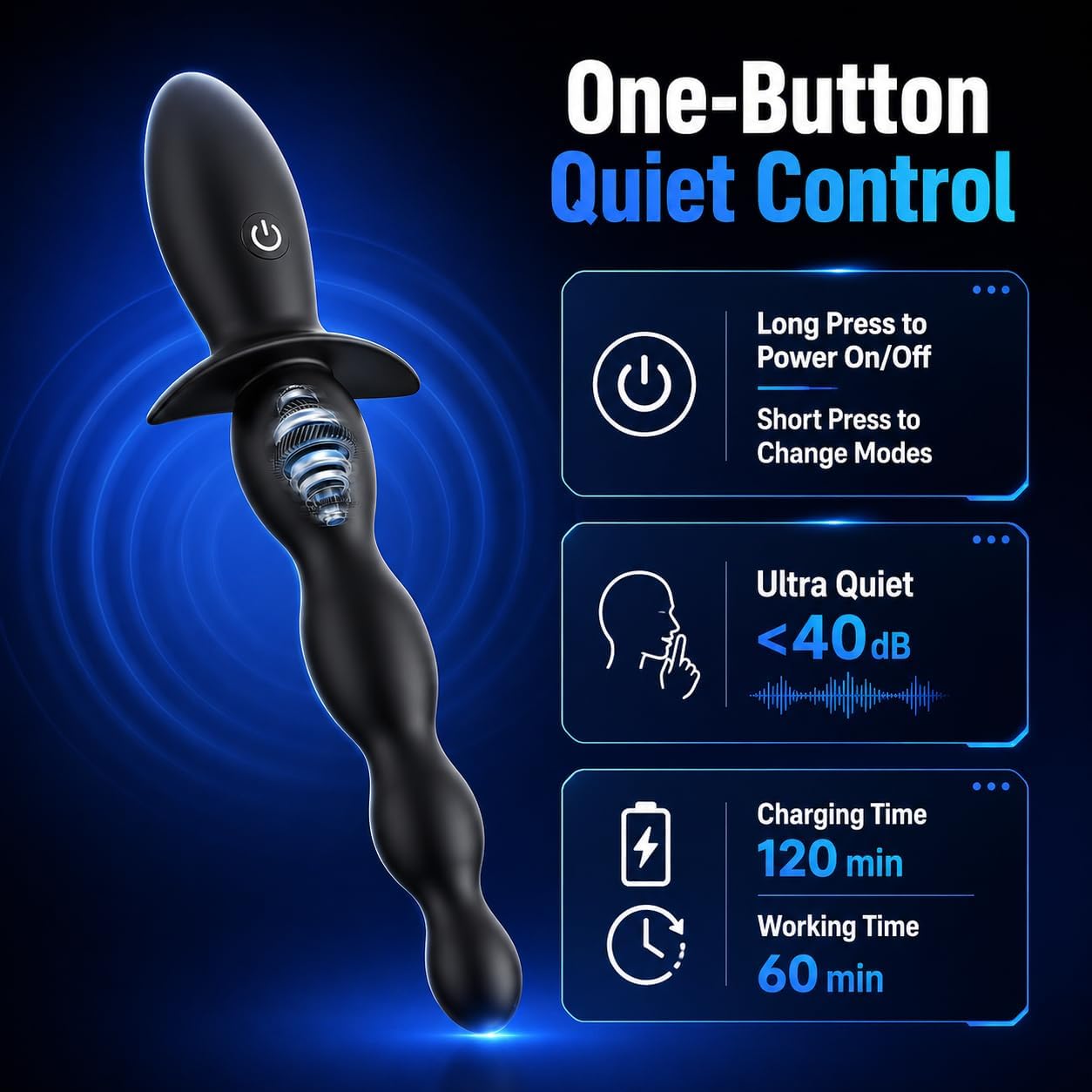 Anal Beads Prostate Massager - BEISAR Anal Vibrator Beginner-Friendly 10 Vibrating Butt Plug with APP Control, Flexible Soft Silicone Anal Toys Male Sex Toys for Men Women Couples Waterproof