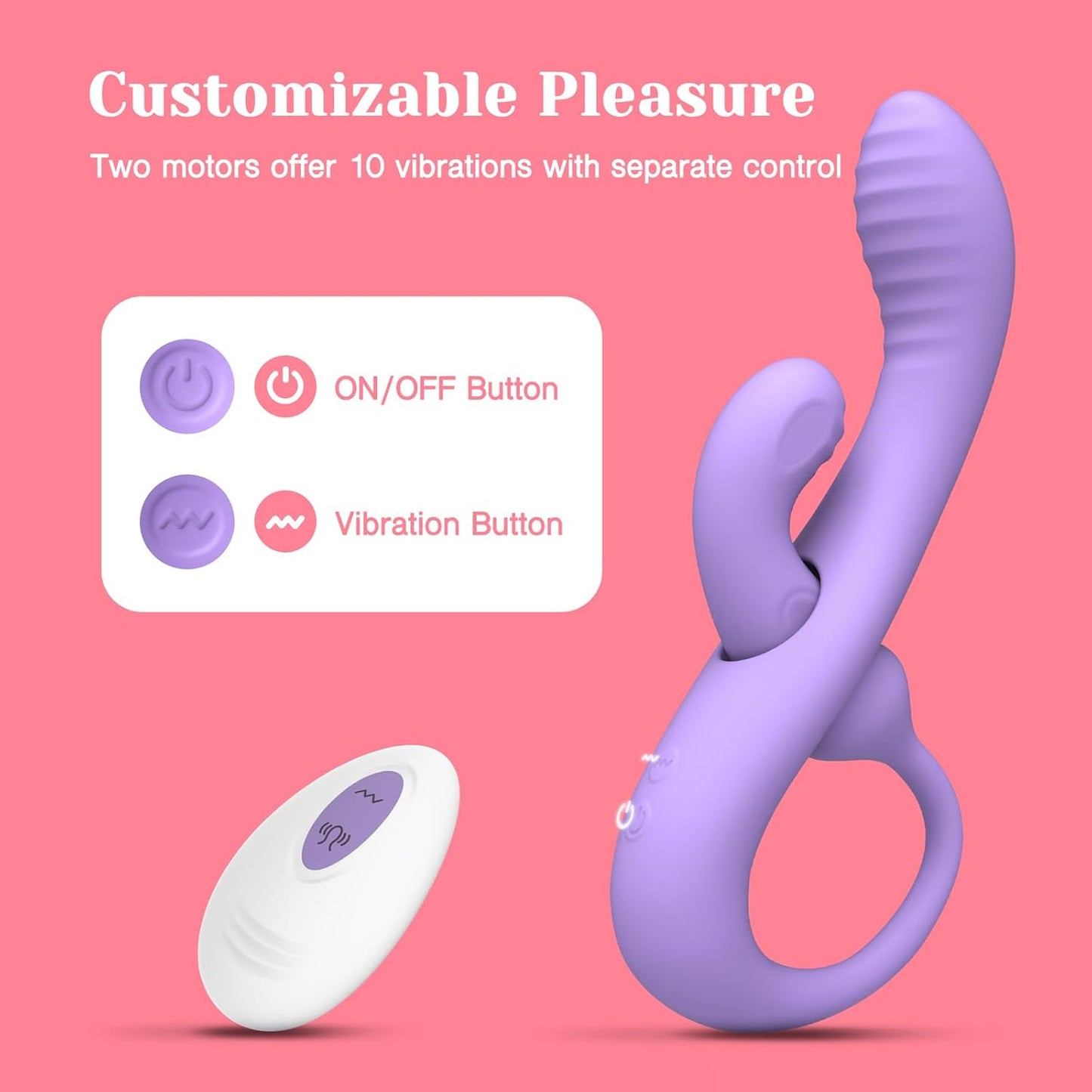 Tracy's Dog Wizzy Transformable Rabbit Vibrator Silicone Purple