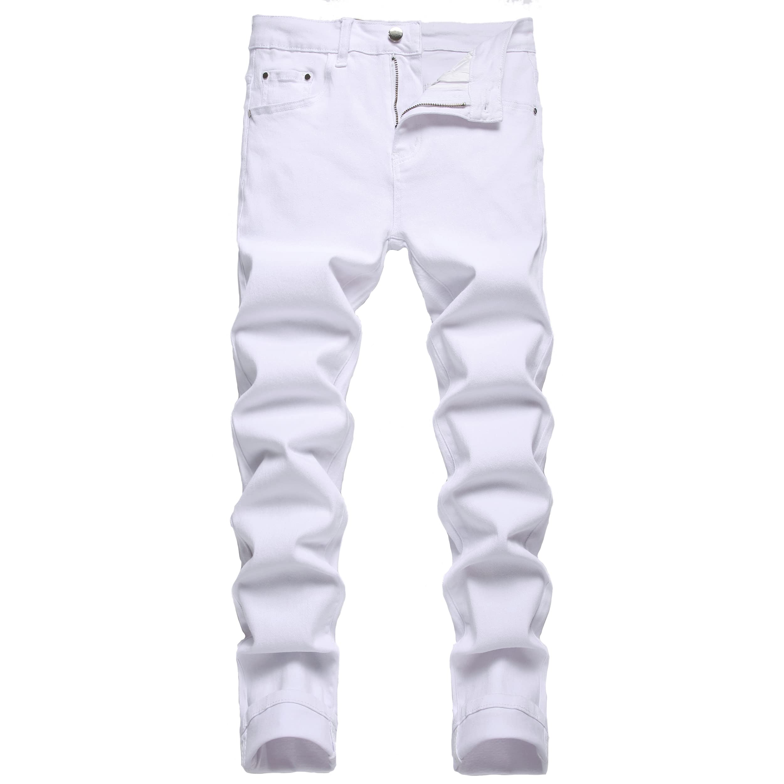 JUNBAOSS Men's Slim Fit Jeans Stretch Ripped Skinny Jeans for Men, Fashion Straight Leg Comfort Flex Waist Casual Pants