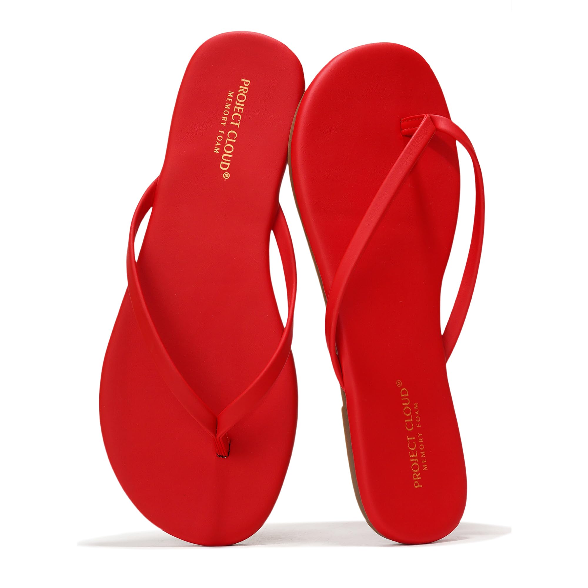 Project Cloud Flip Flops for Women Footwear- Lightweight and Memory Foam Insole Sandals for Women 2026 - Durable Non-Slip Beach Essentials Flats for Women Sandals (Foundations)