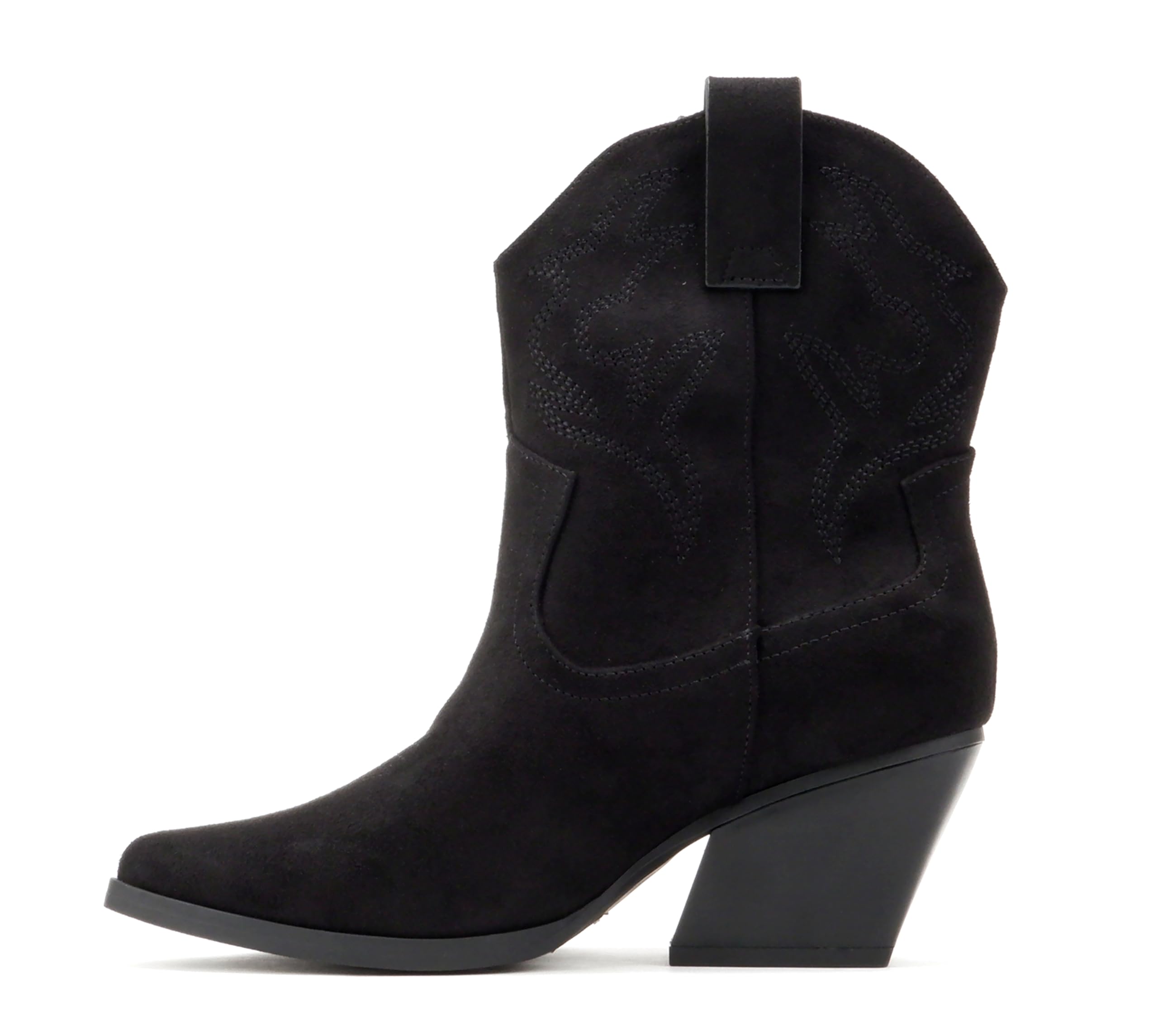 Soda “BLAZING” ~ Women Western Bootie Pointe Toe with Low Heel (Wide Fit Available)