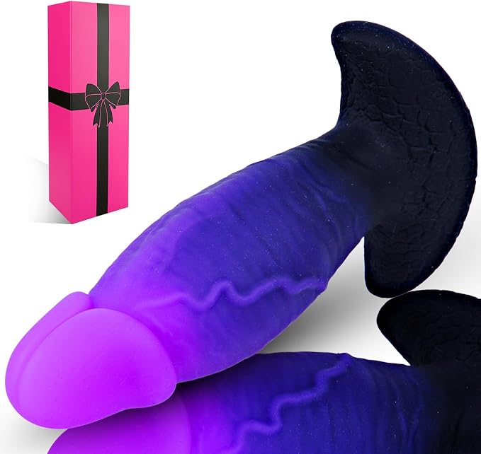 2.4" Diameter Extra Large Thick Anal Dildo for Men Women, 8" Soft Silicone Fantasy Anal Trainer Butt Plug with Anchor Base, Wearable Realistic Monster Wide Giant Prostate Dildo Sex Toy for Couples