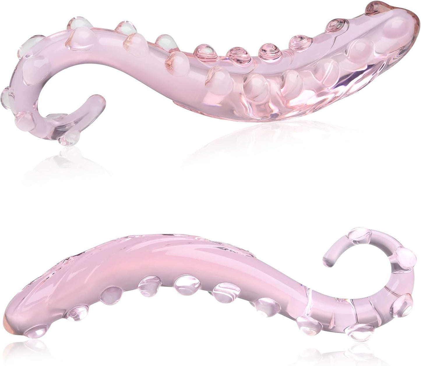 Crystal Glass Dildo G-Spot Anal Dildo Pink Fantasy Tentacles Crystal Glass Anal Plug Butt Plug G-Spot Prostate Massager Anal Sex Toys for Women Men Couple