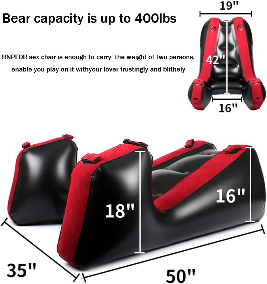 RNPFOR Inflatable Sex Sofa with Restraint Straps for Couples