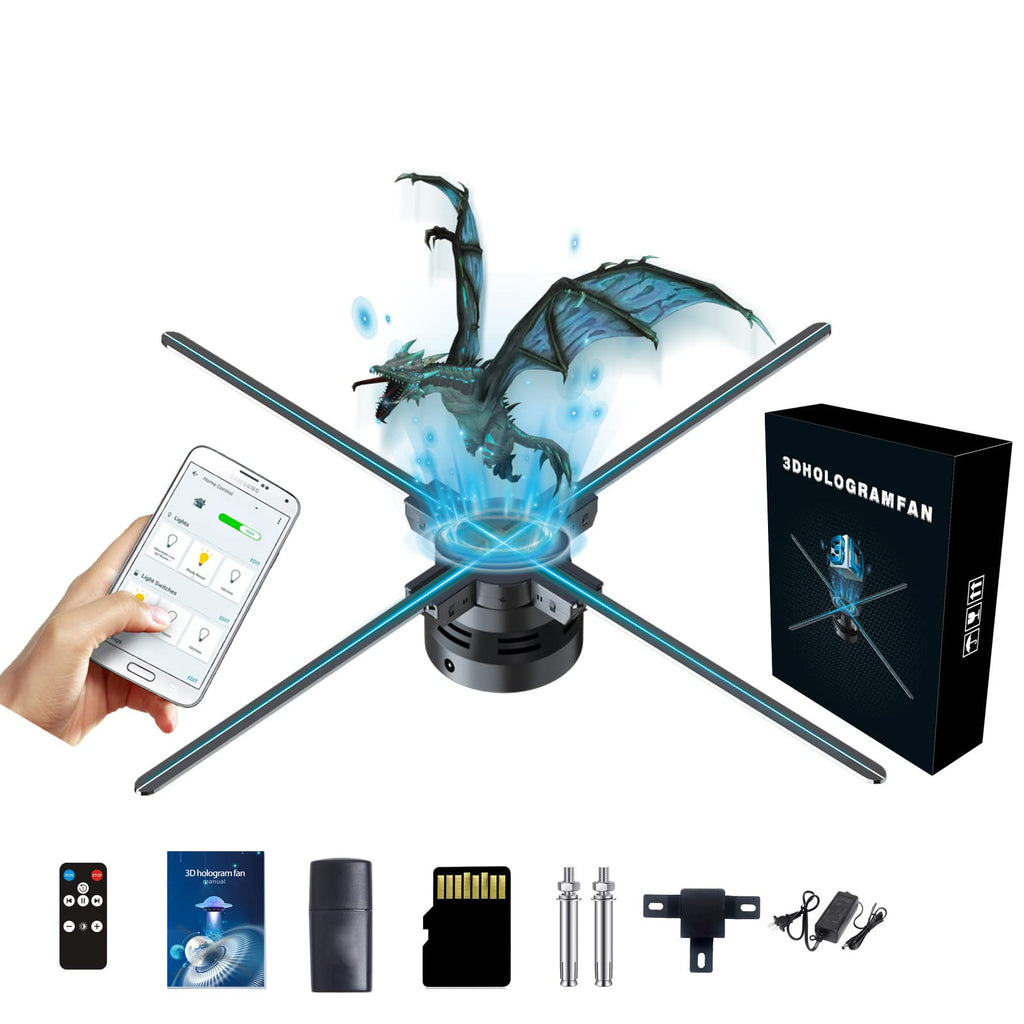 Missyou 3DHologramFan Christmas Tree Display with Bluetooth App & Remote Control Holographic Fan LED Customizable Video Content for Exhibitions Trade Shows Advertisin