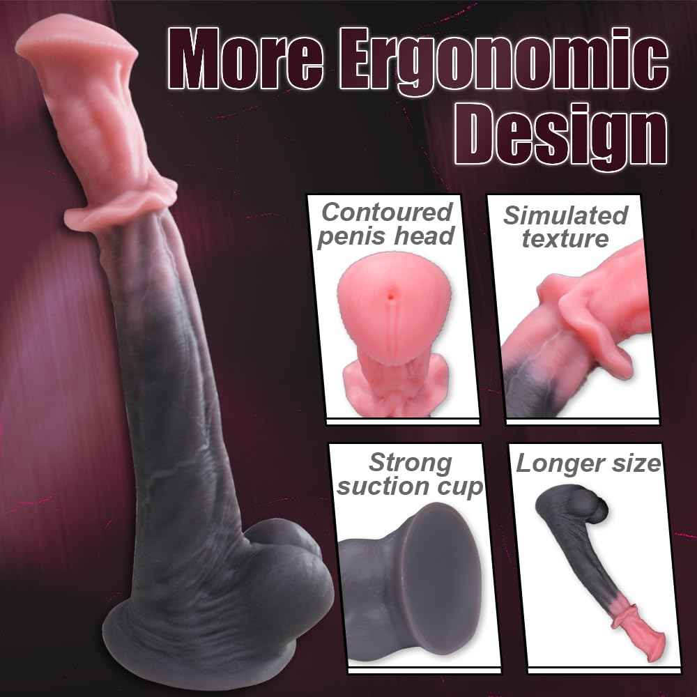 KSOCOEY 21.2" Giant Long Realistic Horse Dildo Monster Fantasy Animal Huge Knotted Anal Dildos with Petal Knot Large Suction Cup G Spot Butt Plug Adult Sex Toys & Games for Gay Men Women
