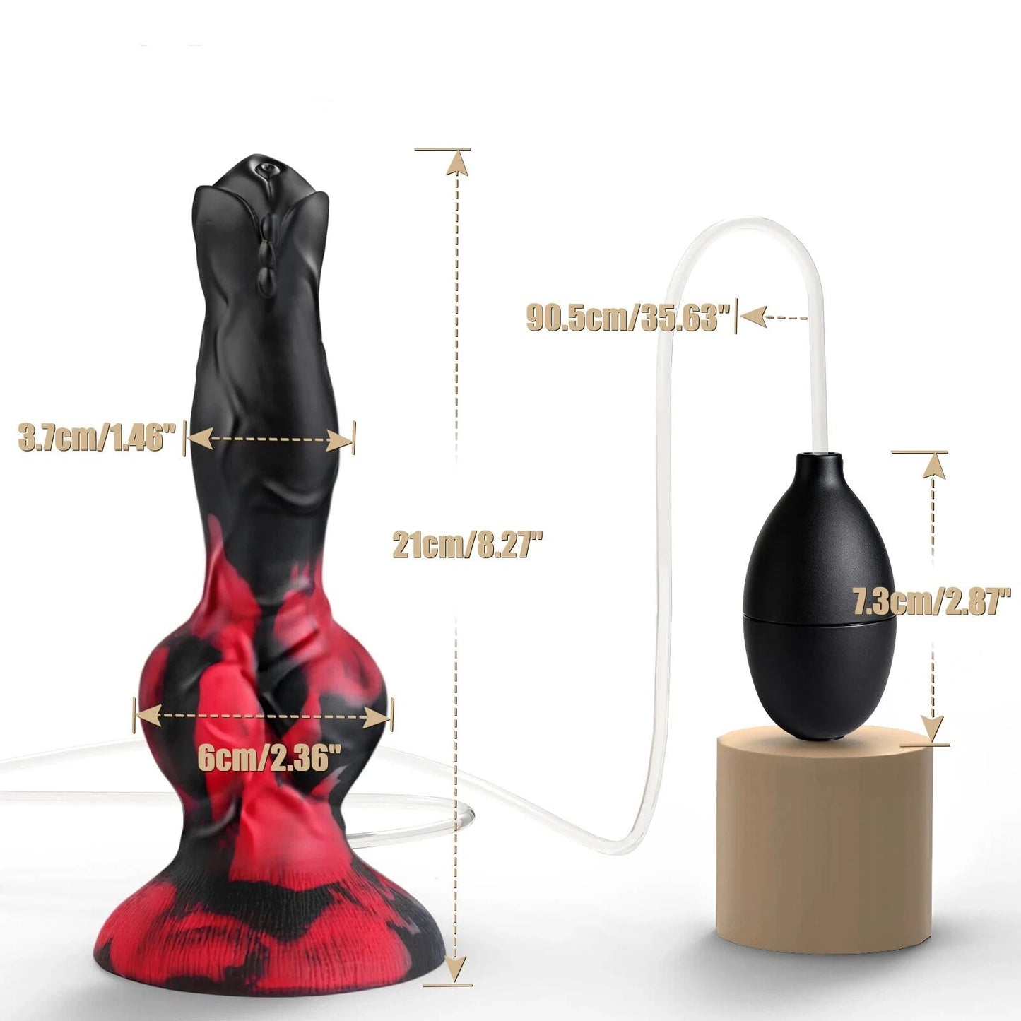 Squirting Monster Dildo Sex Toys, 8.3'' Silicone Ejaculating Fantasy Dildo Soft with 2 Knots, Beginners Dog Cumming Dildos with Suction Cup for G Spot Anal, Adult Sex Toy for Women Men