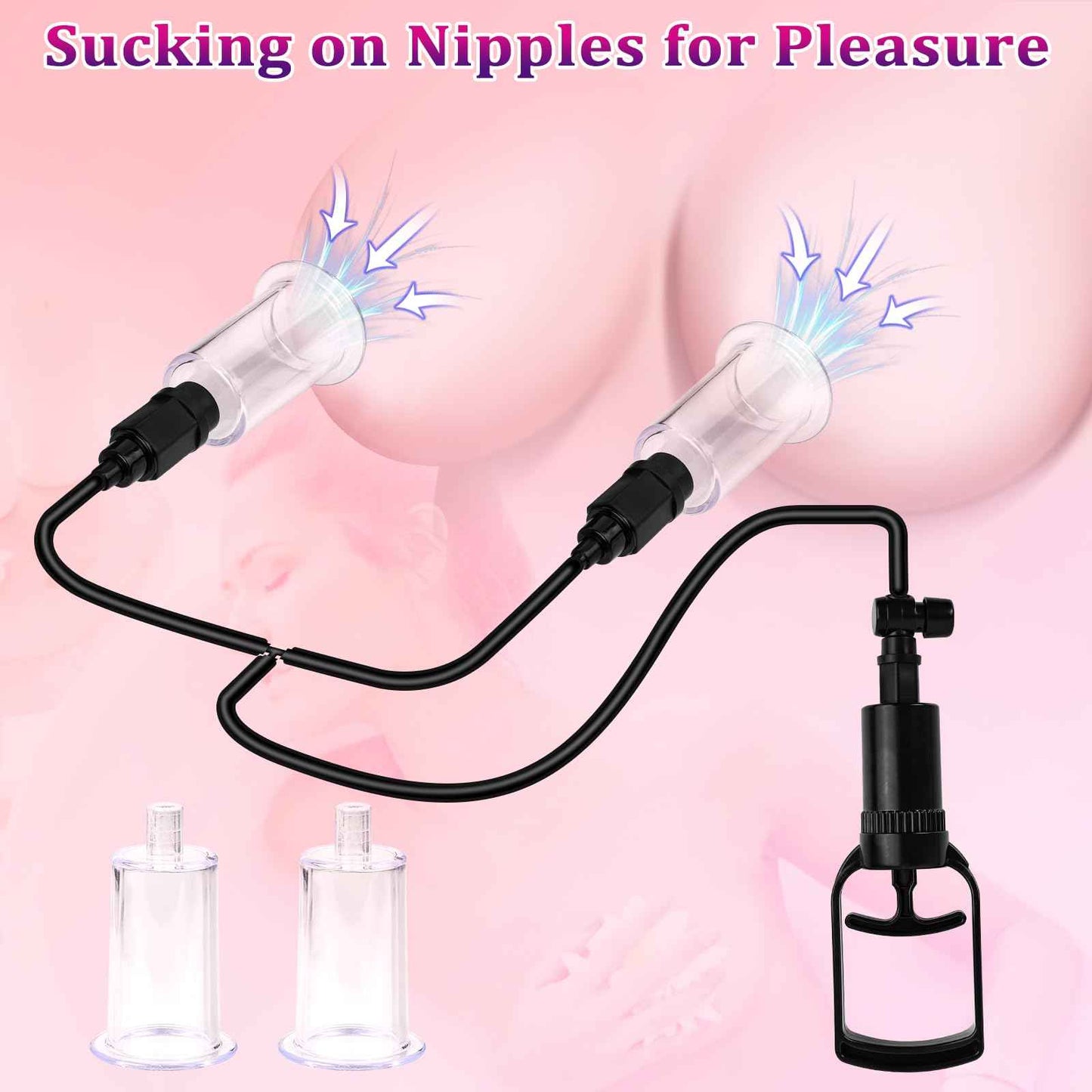 Pussy Pump Nipple Sucking Toys for Women - Female Vacuum Vagina Pump with 4 Cups & Clitoral Sucking for BDSM Pleasure