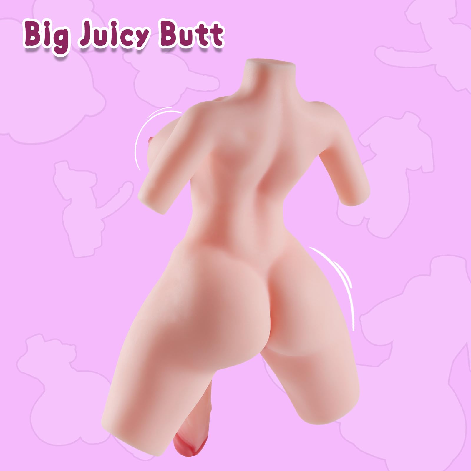 Clarerupt Shemale Sex Doll Trans FUTA Sex Toy for Men, Small Mini Dildo Pocket Pussy with Boobs and Ass, Shemale Torso Sex Dolls for Men Gay Sex