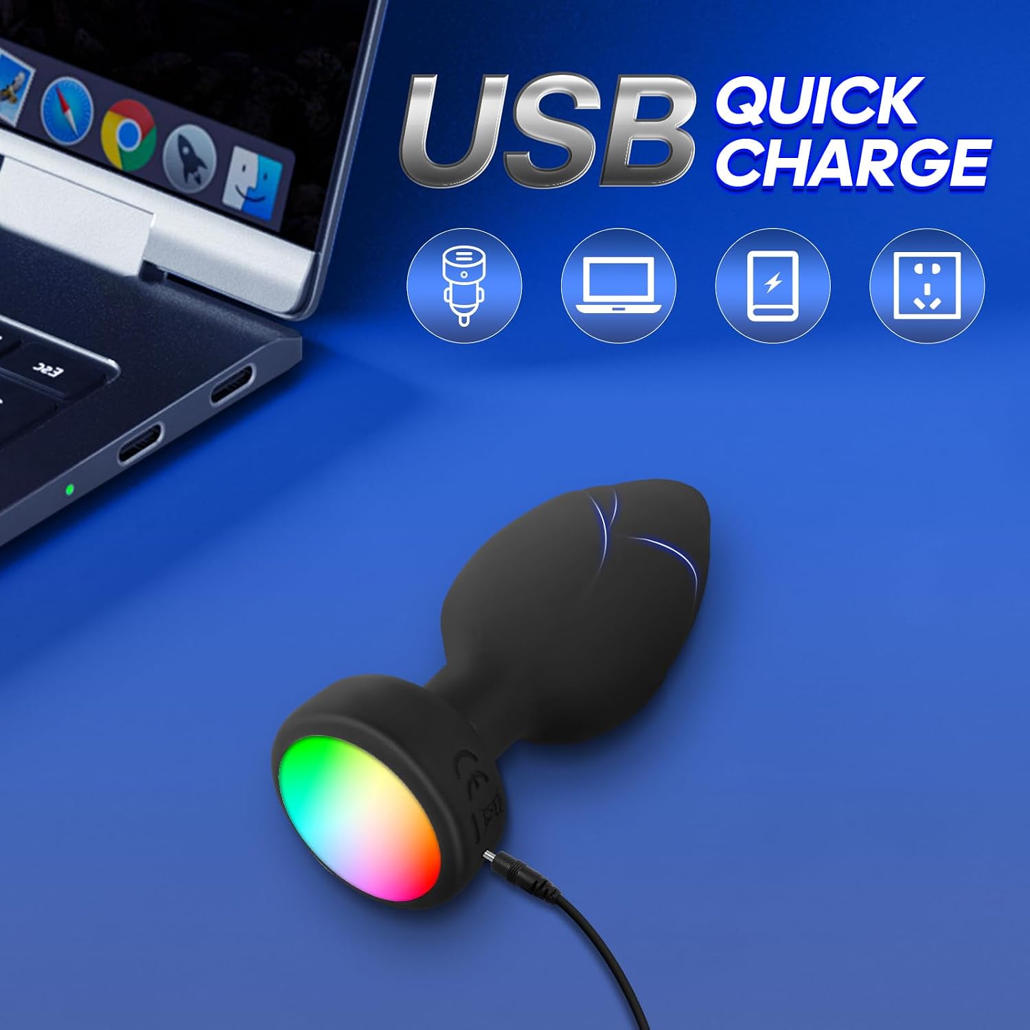 Anal Plug Vibrator with 3Pcs Butt Plug,10 Modes Vibrating Butt Plug - LED Color Light Remote Control Anal Plug, Adult Sex Toys and Games