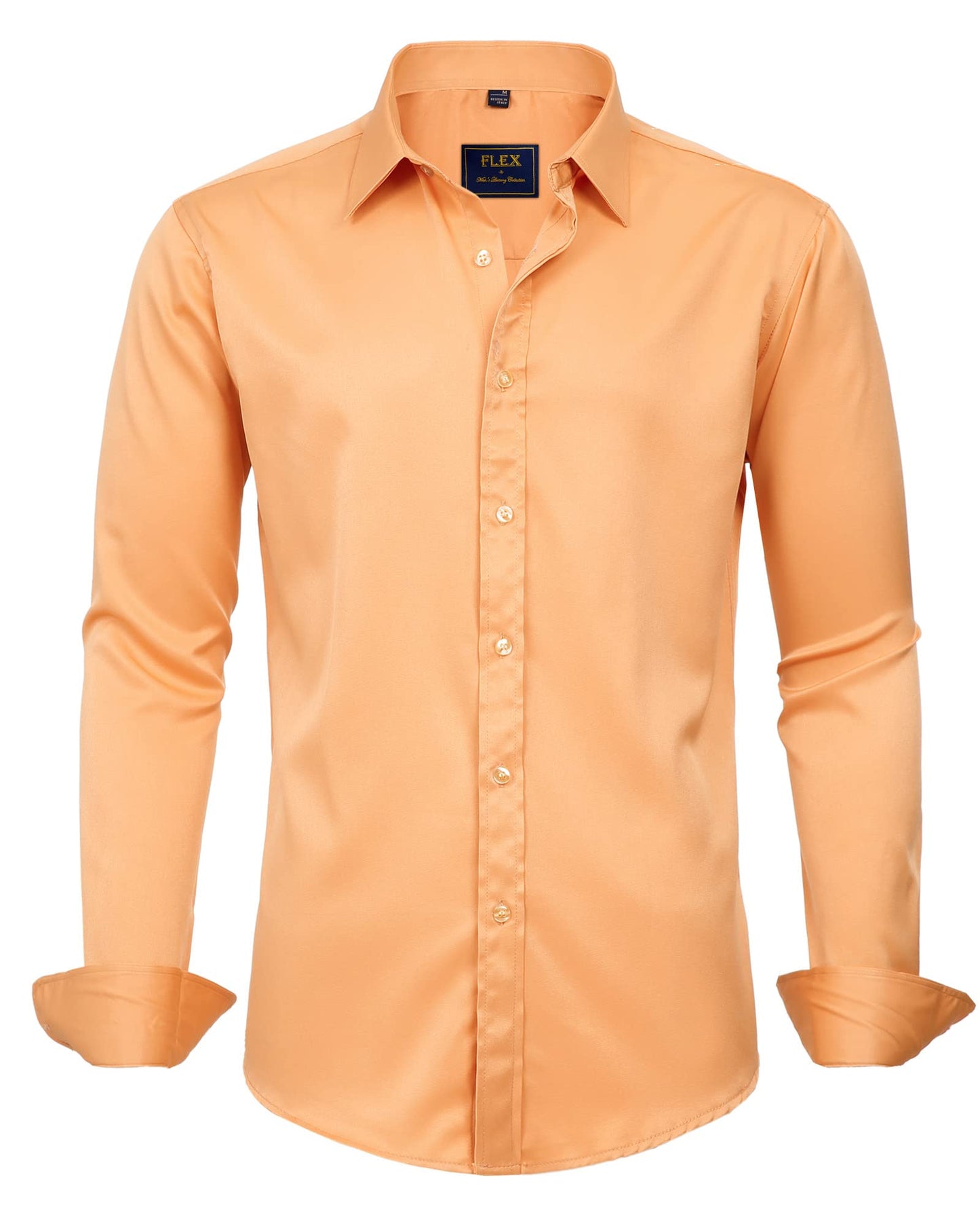 J.VER Men's Dress Shirts Solid Long Sleeve Stretch Wrinkle-Free Formal Shirt Business Casual Button Down Shirts