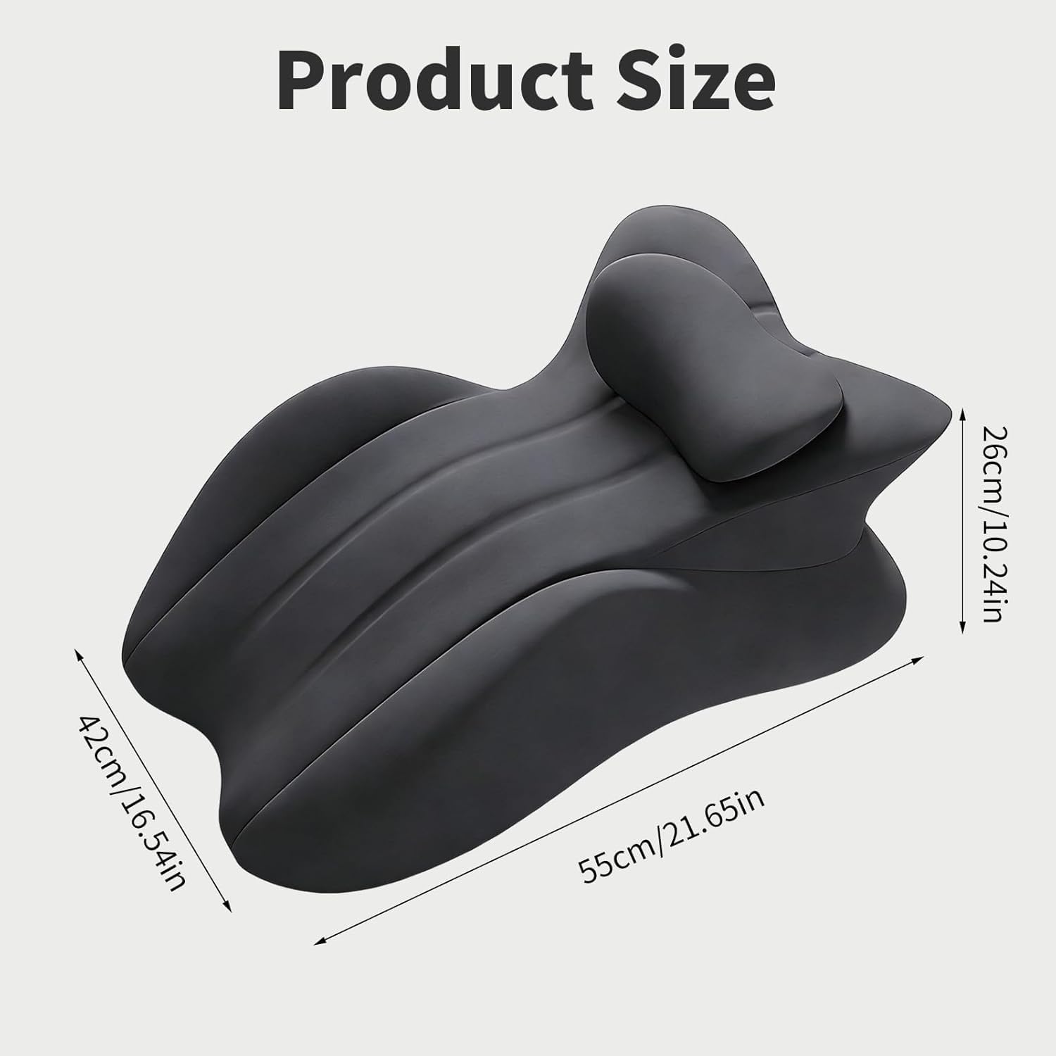 Mokvtz 27 Degree Couples Pillow for Couples Sweet Intimacy Pillows, Maintains Perfect 27 Angle Every Time, Firm Foam that Won’t Shift, Waterproof & Washable Cover (Black)