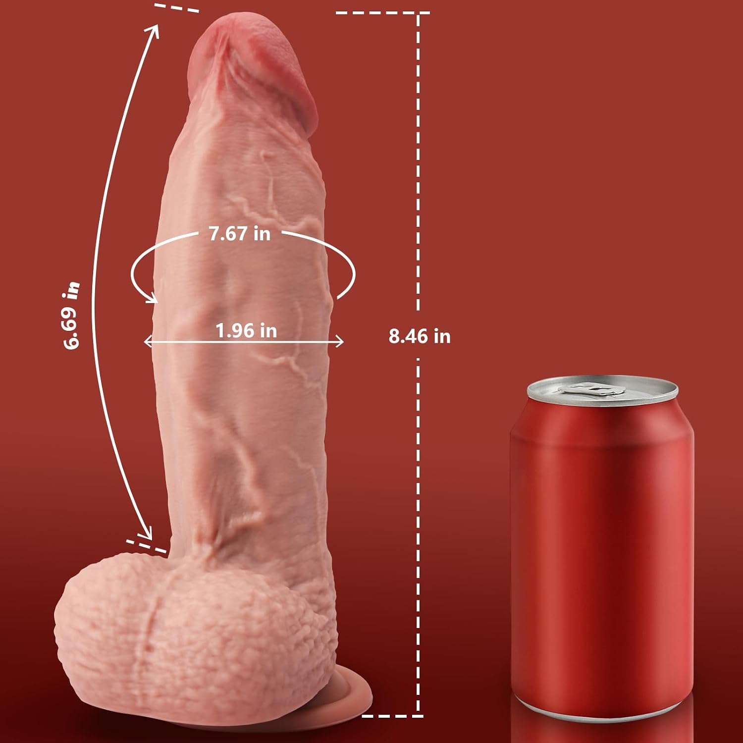 Jicjocy Realistic Silicone Dildo 8.46in Suction Cup Veiny Texture