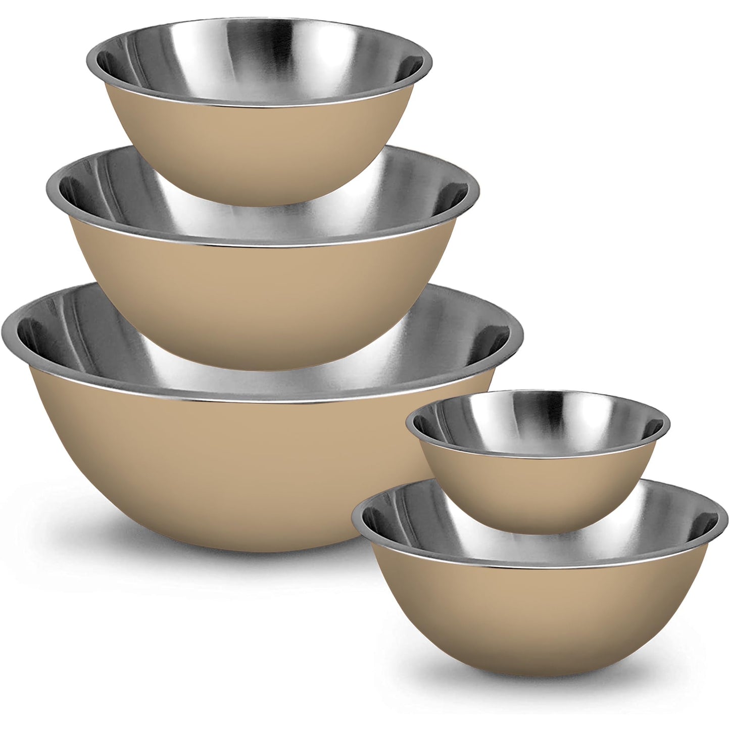 WHYSKO Meal Prep Stainless Steel Mixing Bowls Set, Home, Refrigerator, and Kitchen Food Storage Organizers | Ecofriendly, Reusable, Heavy Duty