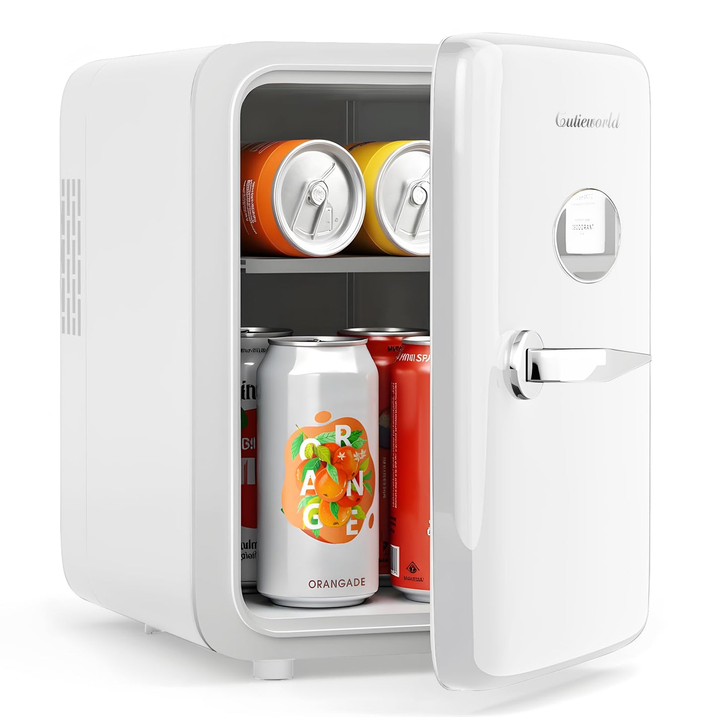 CUTIEWORLD Skincare Fridge With Dimmable LED Light Mirror