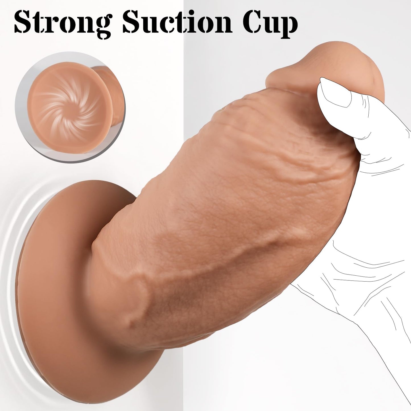 3.8 Inch Diameter Thick Dildo Anal Trainer, 7.5 Inch Huge Silicone Short Fat Dildos Anal Plug with Suction Cup & Ball-Free Design for Deeper Anal Stretch, Giant Girth Toys for Advanced Users