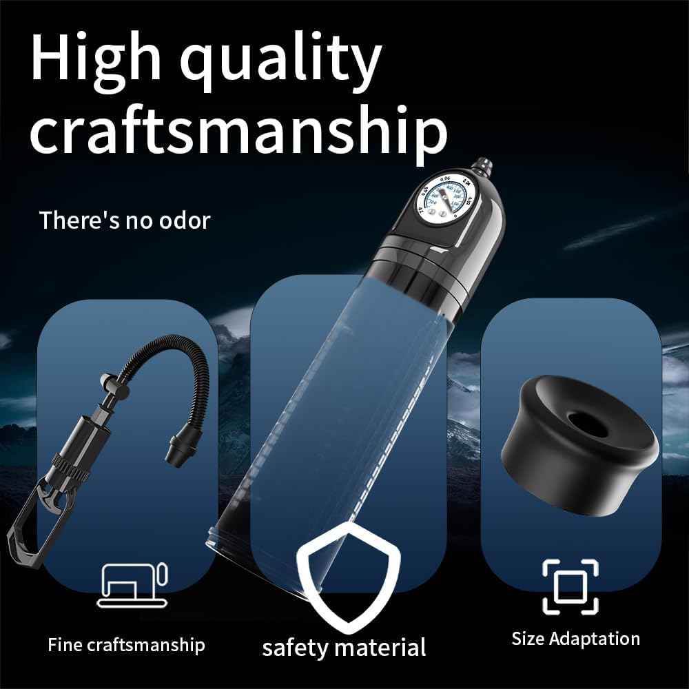 Penis Vacuum Pump, Manual Penis Enlargement Extension Pump air Pressure Device, Adult Male Sex Toy, Male Stronger Erection Couple Sex Toy Game