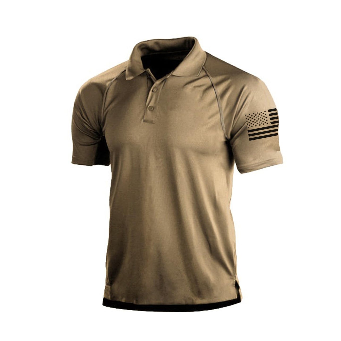 H HYFOL Short Sleeve Polo Shirts for Men Graphic Stretch Casual American Patriotic Raglan Golf Polos for Men