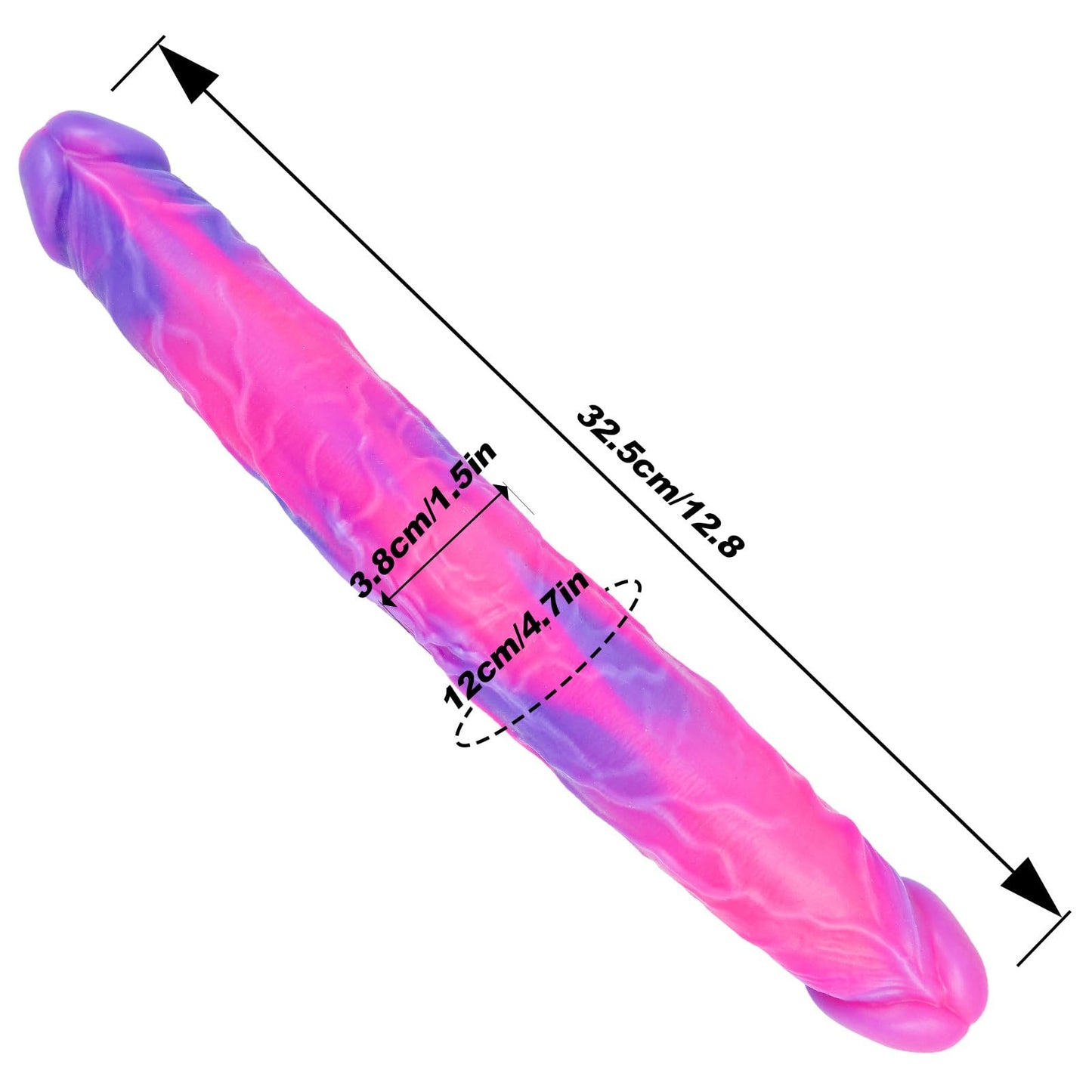 9.8 * 1.3 Inch Realistic Silicone Double Ended Sided Dildo with Veins