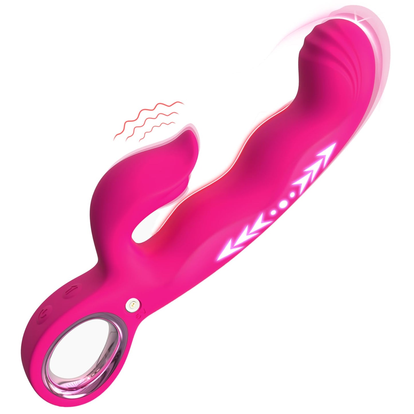 OQMENT Thrusting Rabbit Vibrator for Women, Upgraded Finger Shaped G-Spot Stimulator with 7 Thrusting & 7 Vibrating Modes for Dual Stimulation, Waterproof Adult Sex Toys for Solo & Couples