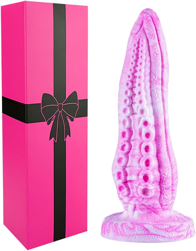 5 Inch Small Tentacle Octopus Dildo Cute Anal Plug with Suction Cup, 6 Inch Realistic Monster Dildo Anal Stretcher for Beginners, Silicone Fantasy Bad Dragon Dildos Sex Toy for Gay Men Women Pink