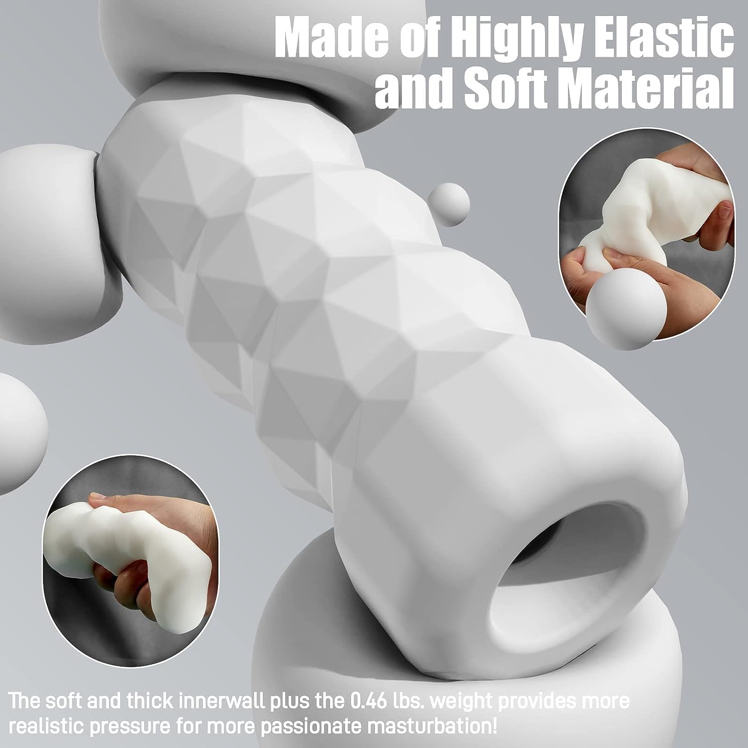 Male Masturbator Sex Toys - Pocket Pussy Stroker, TPE Male Masturbation Sleeve with 3D Textured, Penis Training Blowjob Sex Toy for Men with Storage Box