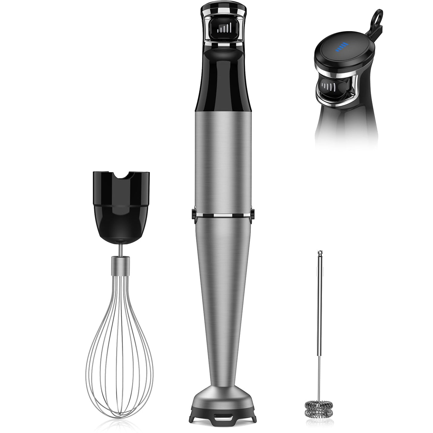 Turelar Immersion Blender Handheld Corded Hand Blenders Set 1100W, Trigger Variable Speed 5 in 1 Stick Emulsifier with Chopper, Whisk and Frother for Soup, Baby Food and Smoothies
