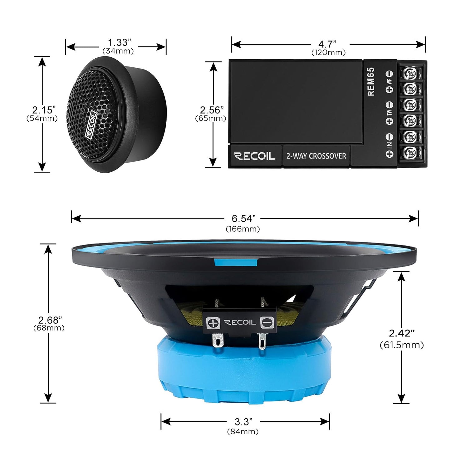 Recoil Echo Series Car Audio Component Speaker System
