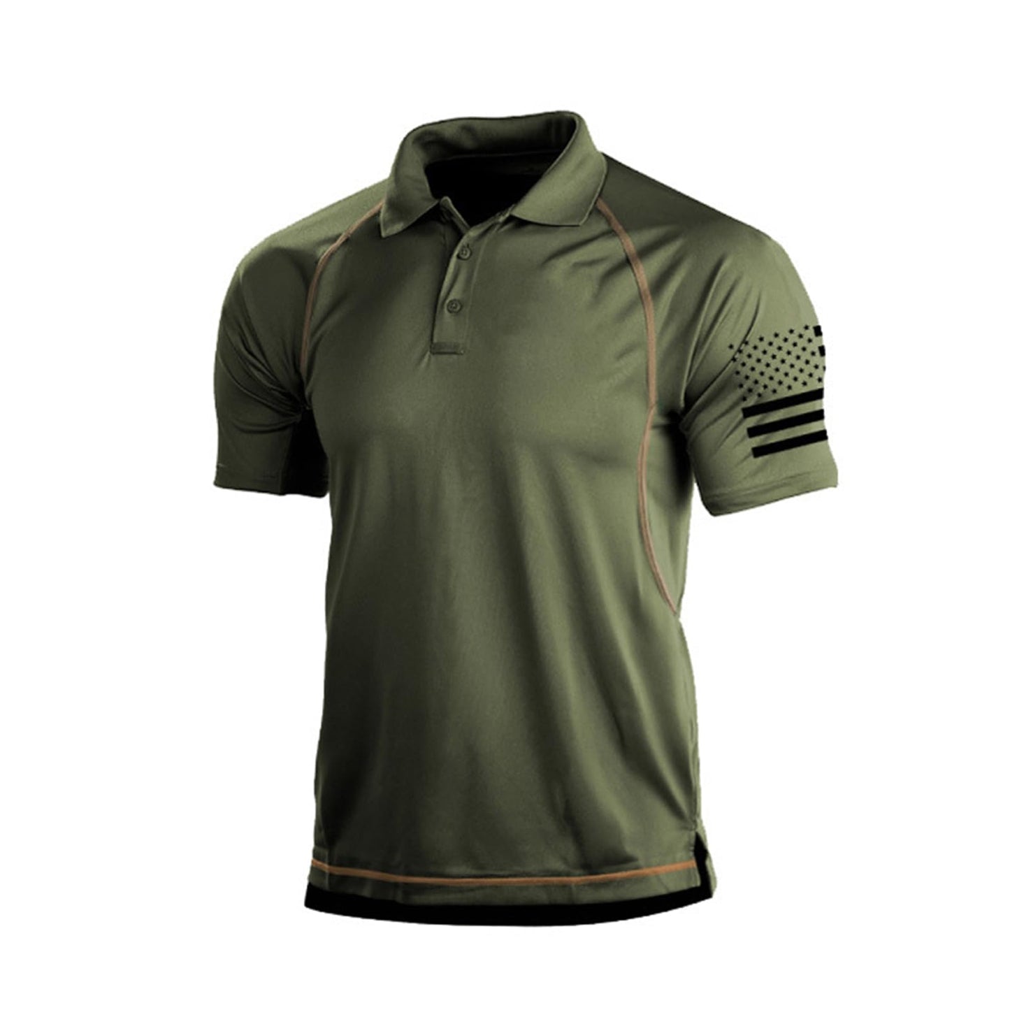 H HYFOL Short Sleeve Polo Shirts for Men Graphic Stretch Casual American Patriotic Raglan Golf Polos for Men