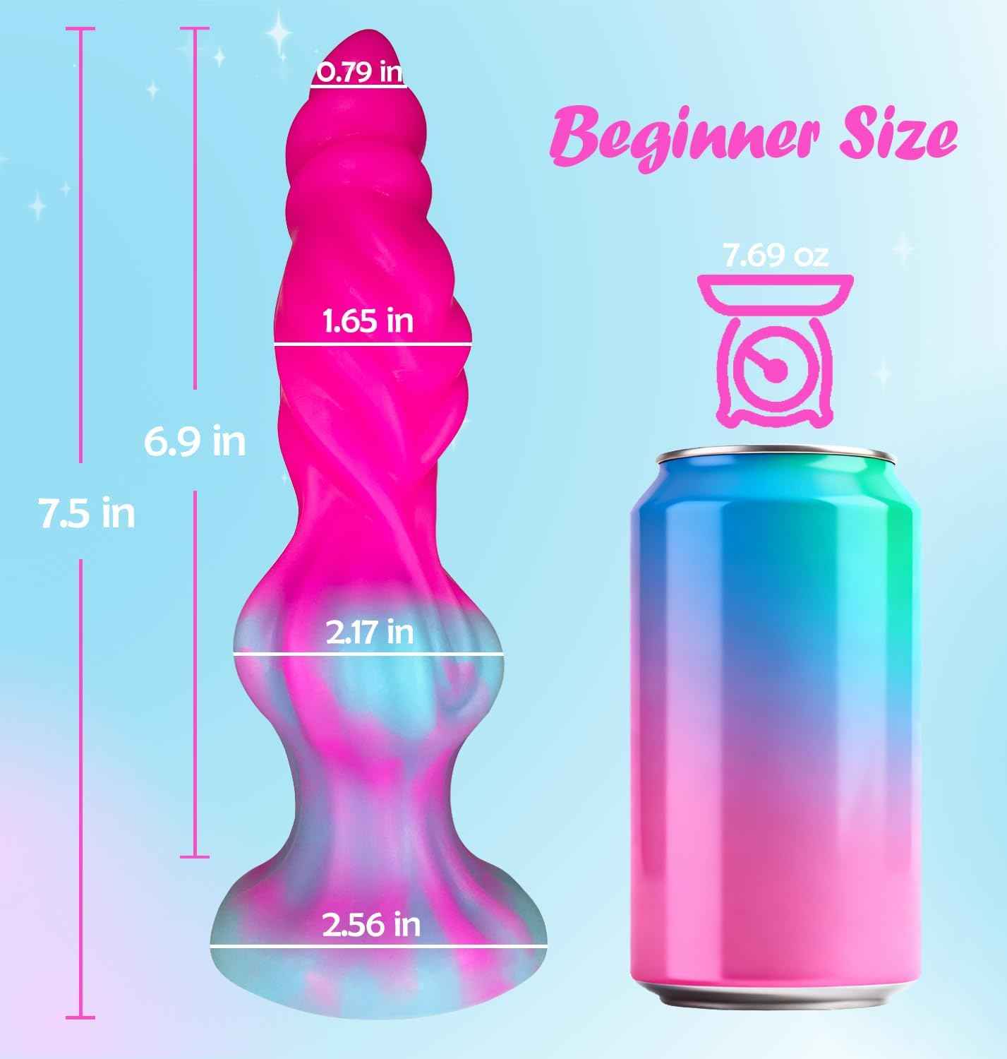 LeSiLeKe Fantasy Dragon Dildo Silicone Suction Cup 7.5 inch