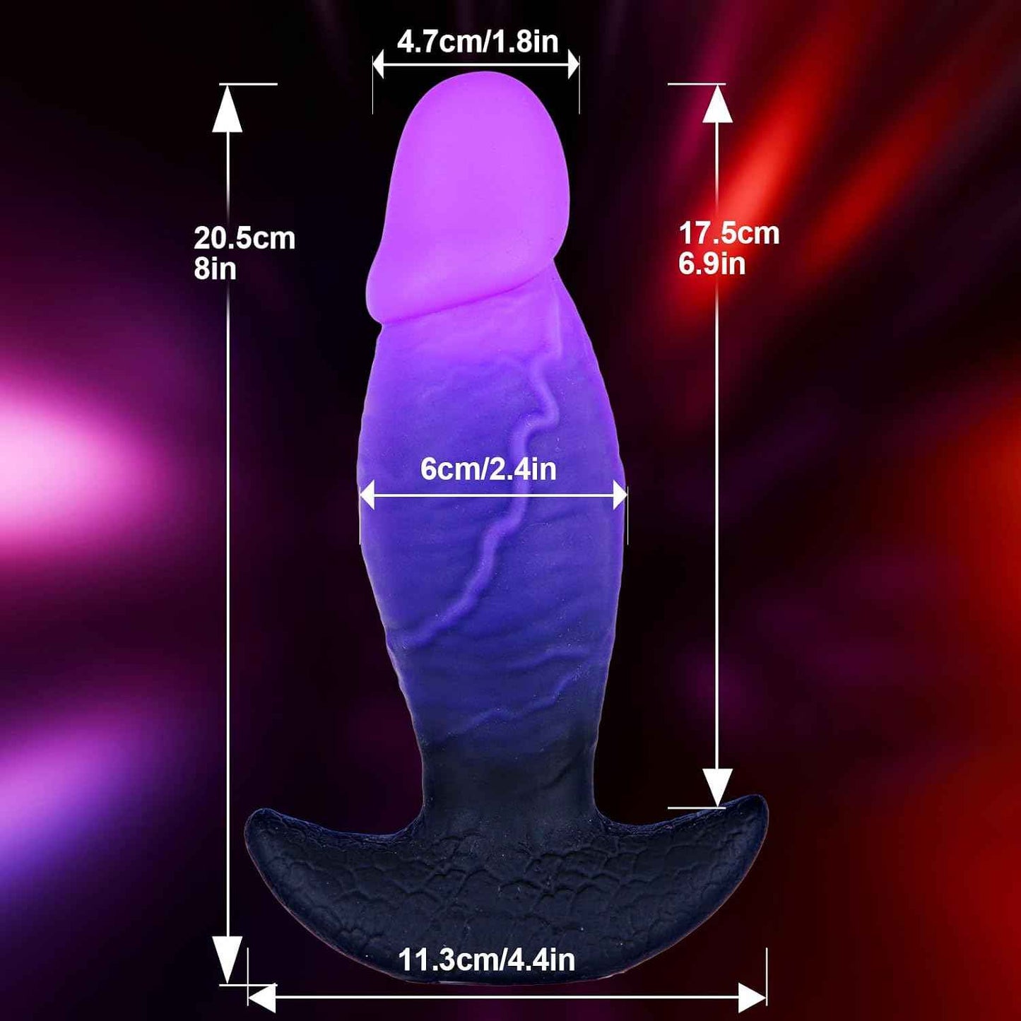 2.4" Diameter Extra Large Thick Anal Dildo for Men Women, 8" Soft Silicone Fantasy Anal Trainer Butt Plug with Anchor Base, Wearable Realistic Monster Wide Giant Prostate Dildo Sex Toy for Couples