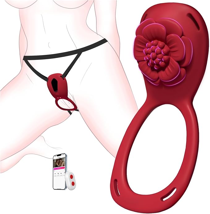 Couples Rose APP Remote Control Wearable Vibrator, Couples Women Men Adult Sex Toys Games, Clitoral Panty Vibrator Vibrating Cock Ring for Hands-Free, LZSHGJ BDSM Clitoral Stimulator Female Sex Toys