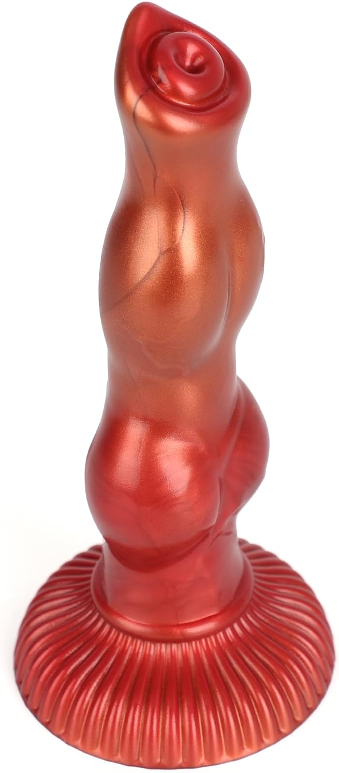 6 Inch Dog Knot Dildo for Beginner, Small Knotted Wolf Dildo, Thin Animal Silicone Realistic Dildos for Women Men Gay, Slim Mini Soft Canine Penis qith Suction Cup, Skinny Adult Monster Anal Sex Toys