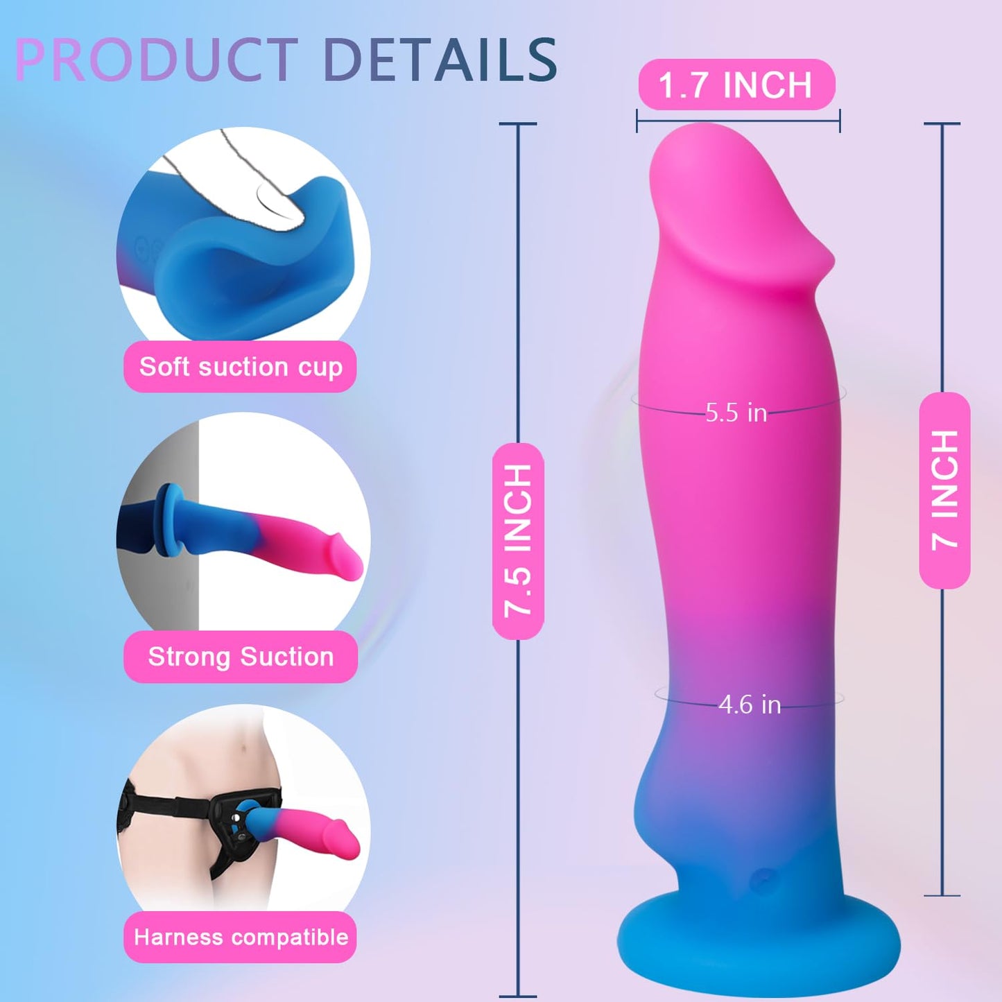 7.5 Inch Long Liquid Silicone Rechargeable