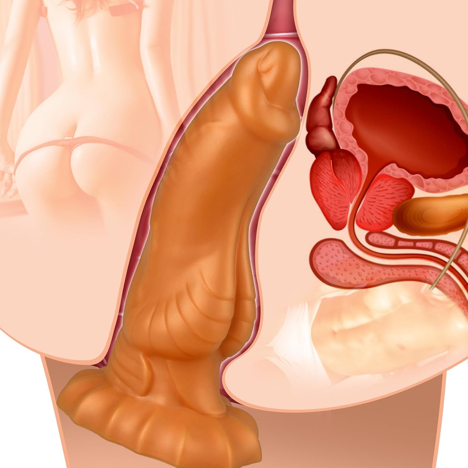 Liquid Silicone Anal Sex Toys Butt Plug Realistic Dildo G Spot Dildo Animal Penis Small Cock Vaginal Stimulation Prostate Massager for Male Female Masturbation Romi (S)