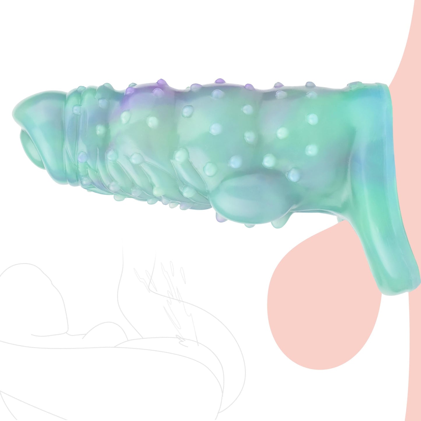 Realistic Glow G-spot mimics Animal Dildo Sleeve for Women, Stretchy Stretch Good, Glow in The Dark, ano-Vaginal Dildo Sleeve Sex Toy, Adult Toy Novelty for Couples