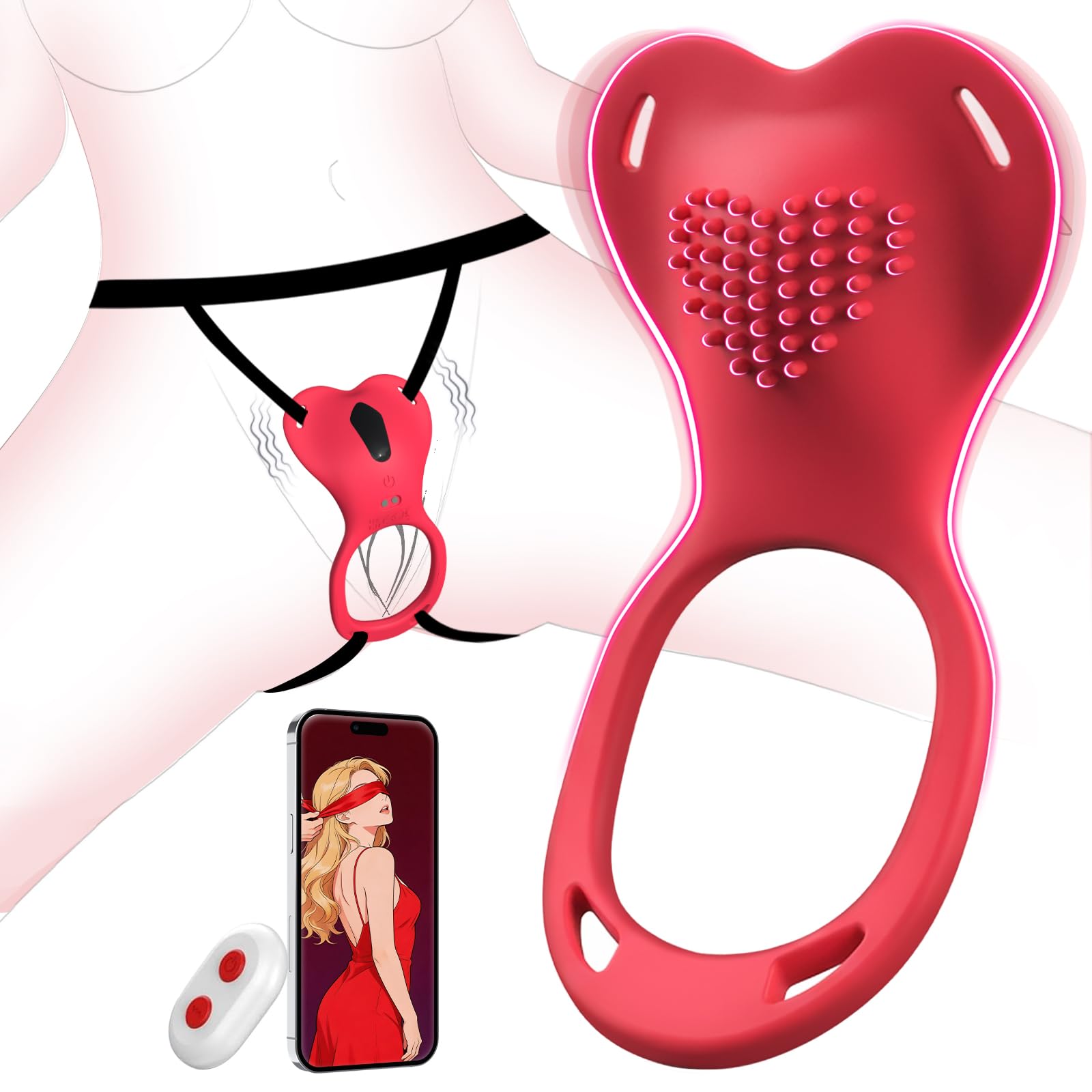 Couples Rose App Remote Control Wearable Vibrator, Couple Women Adult Sex Toys Games for Men, Hands Free Panty Clitoris Vibrator Vibrating Cock Ring, ZOOPLOU BDSM Female Sex Toy Clitoral Stimulator