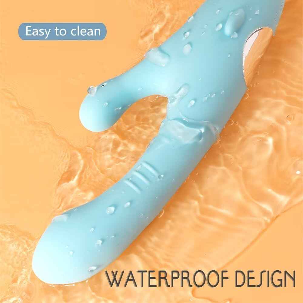 duubee Rabbit Ears Rechargeable Personal Vibrator 8 Modes Blue