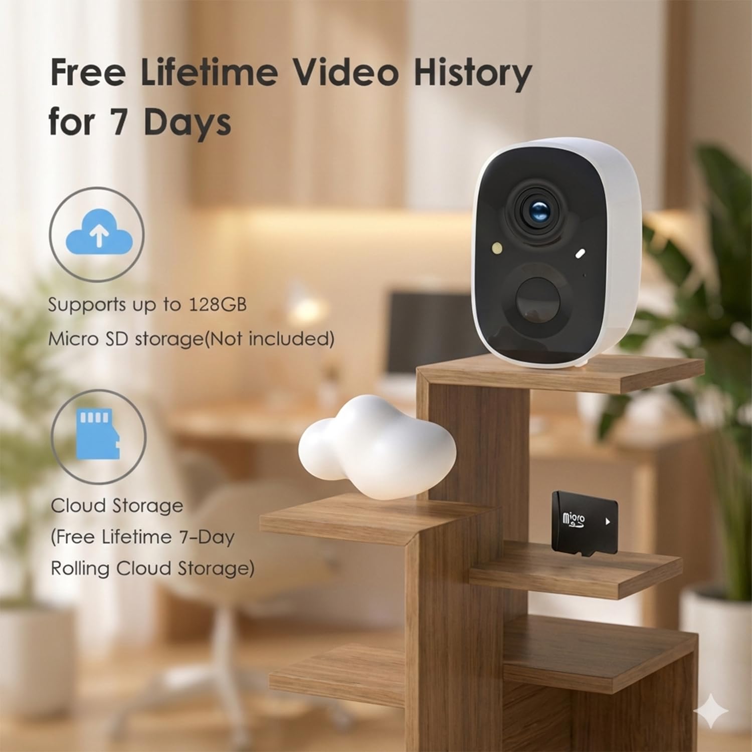 GMK Security Cameras Wireless Outdoor, WiFi Battery Powered Camera, 2-Way Talk IP65 Waterproof, Remote Access, Cloud/SD Storage