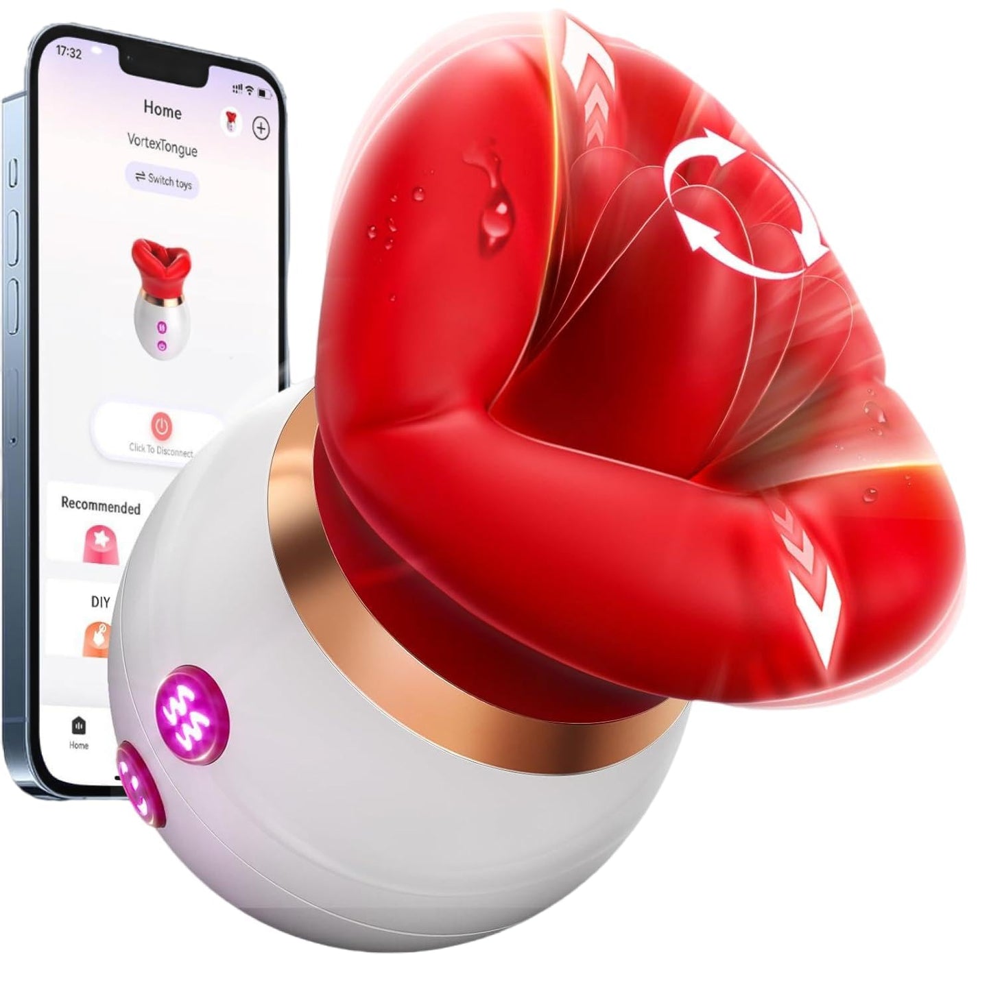 Nipple Viboators for Women, Licking & Vibration & Thrusting Jelly Lips Tongue, Sucker Toys Y122*
