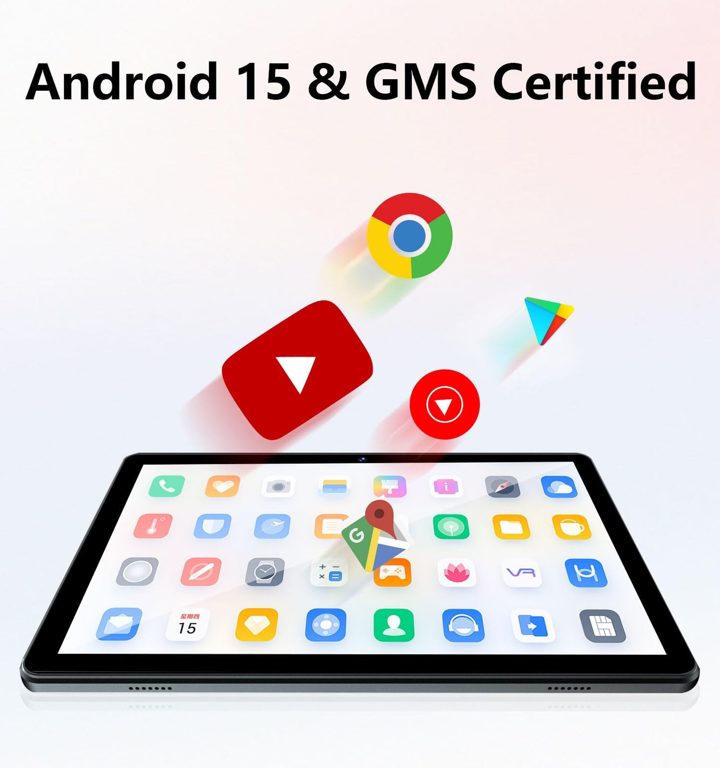 ECOPAD 10.1 Inch Tablet, Android 15 Tablets 12GB(4+8) RAM / 64GB ROM / 1TB SD Card Expansion, 1280x800 IPS HD Touchscreen, 6000mAh Battery, Bluetooth 5.0, Dual Cameras, GMS, Dual Band WiFi