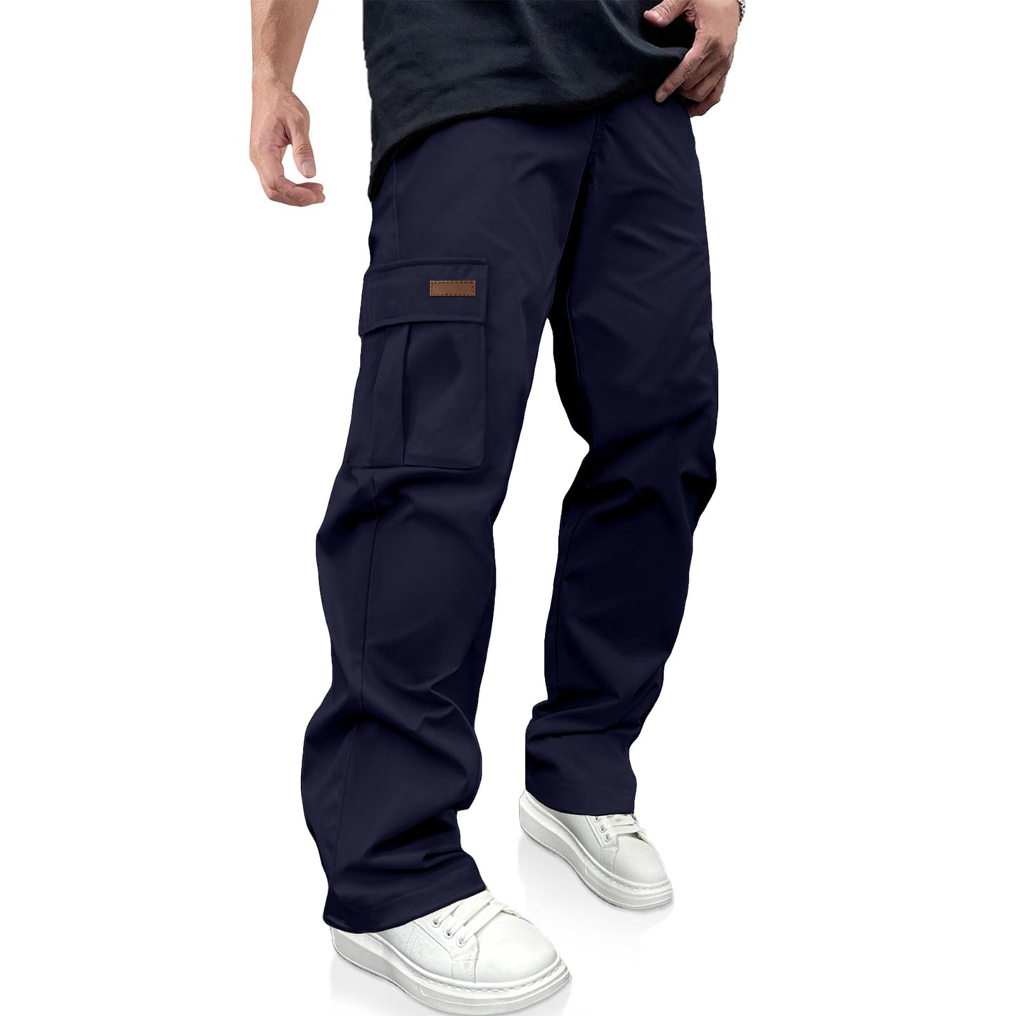 PLEPAN Men's Casual Cargo Pants Drawstring Hiking Workout Tactical Joggers Sweatpants for Men with Pockets