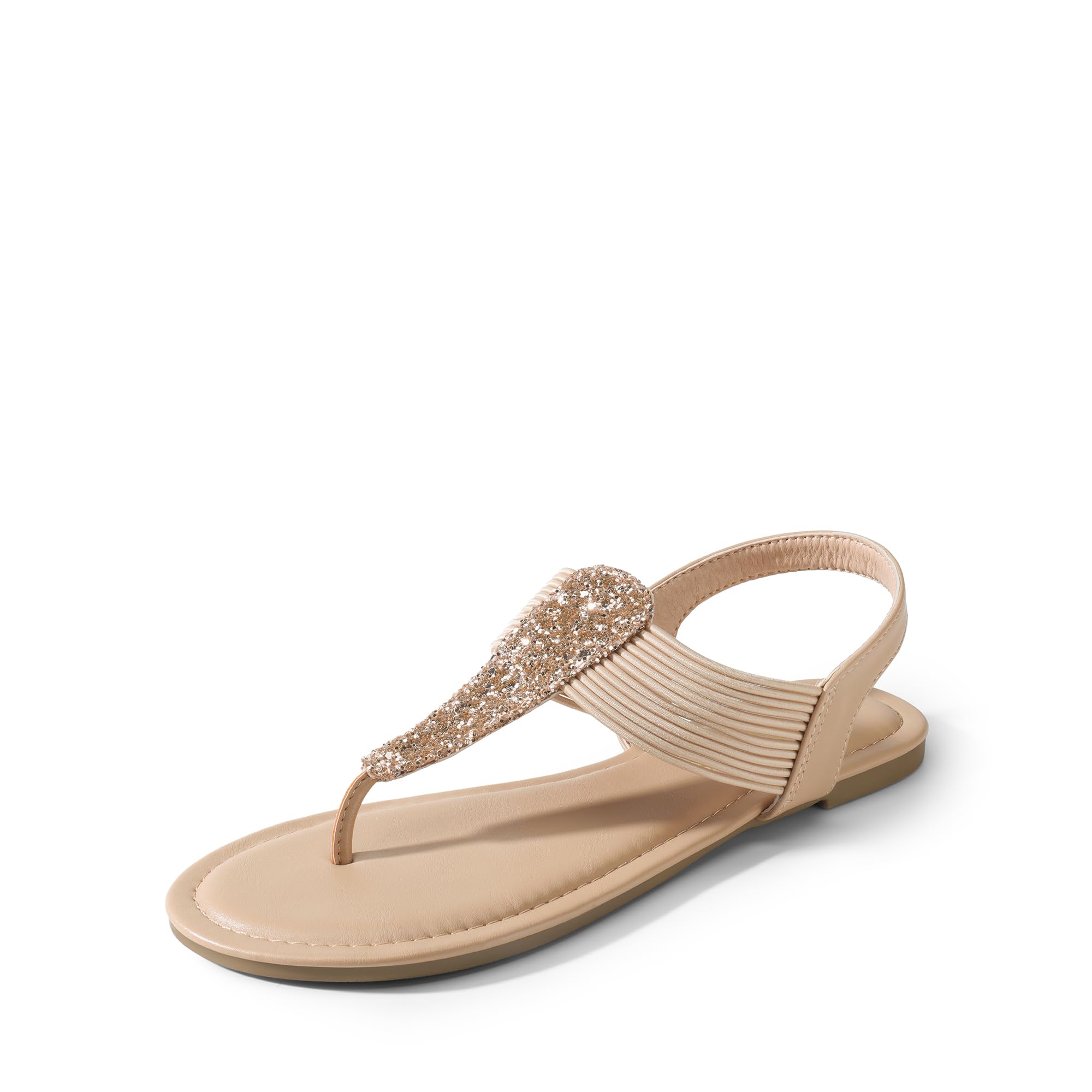 DREAM PAIRS Women's Elastic Strappy String Thong Ankle Strap Summer Gladiator Sandals