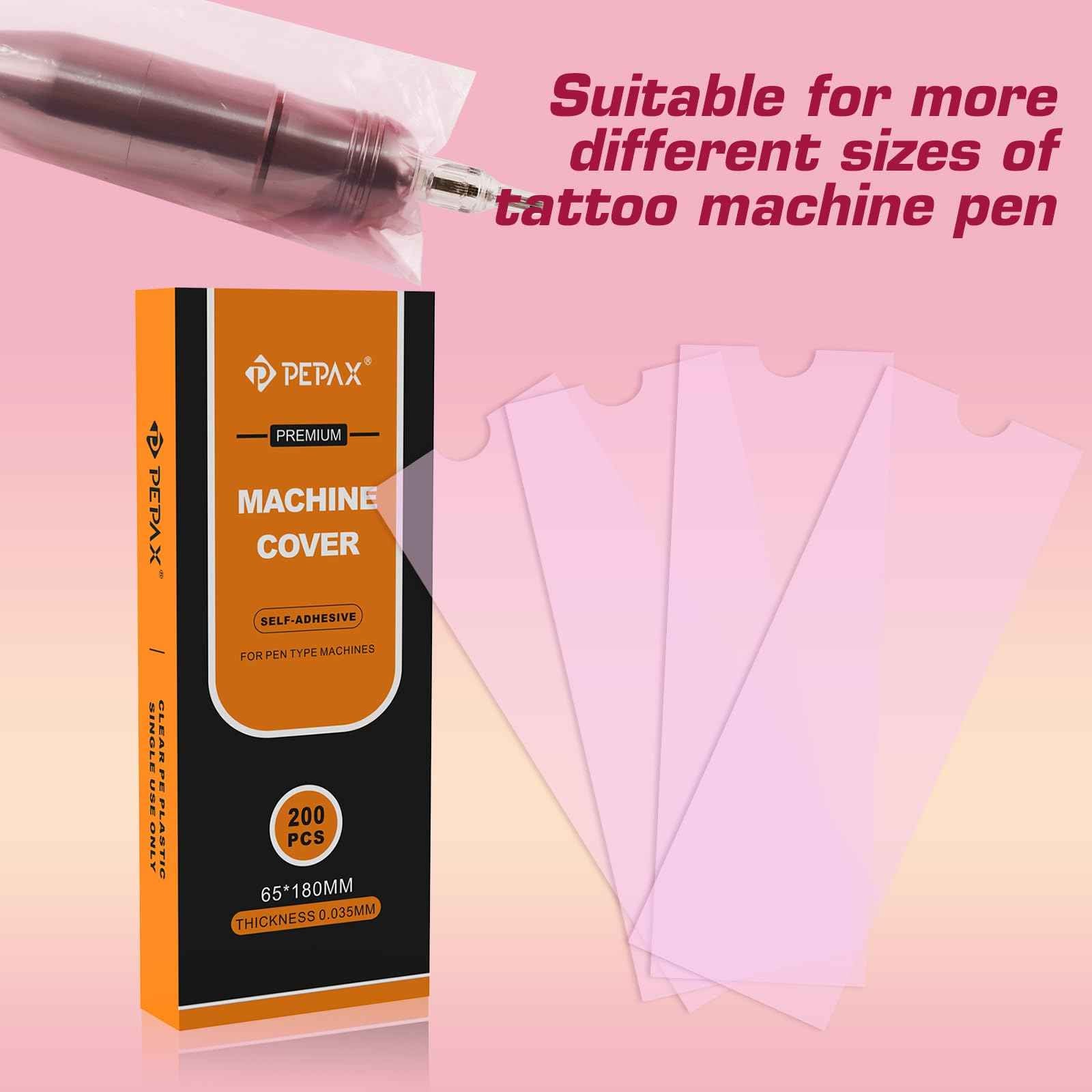 Anghie Professional Tattoo Practice Skin Kit 614Pcs Including 200 Large Pen Machine Covers 10 Fake Skins 50 Transfer Papers 300 Ink Caps 4 Machine Wraps 50 Dental Bibs for Beginners Tattoo Supplies