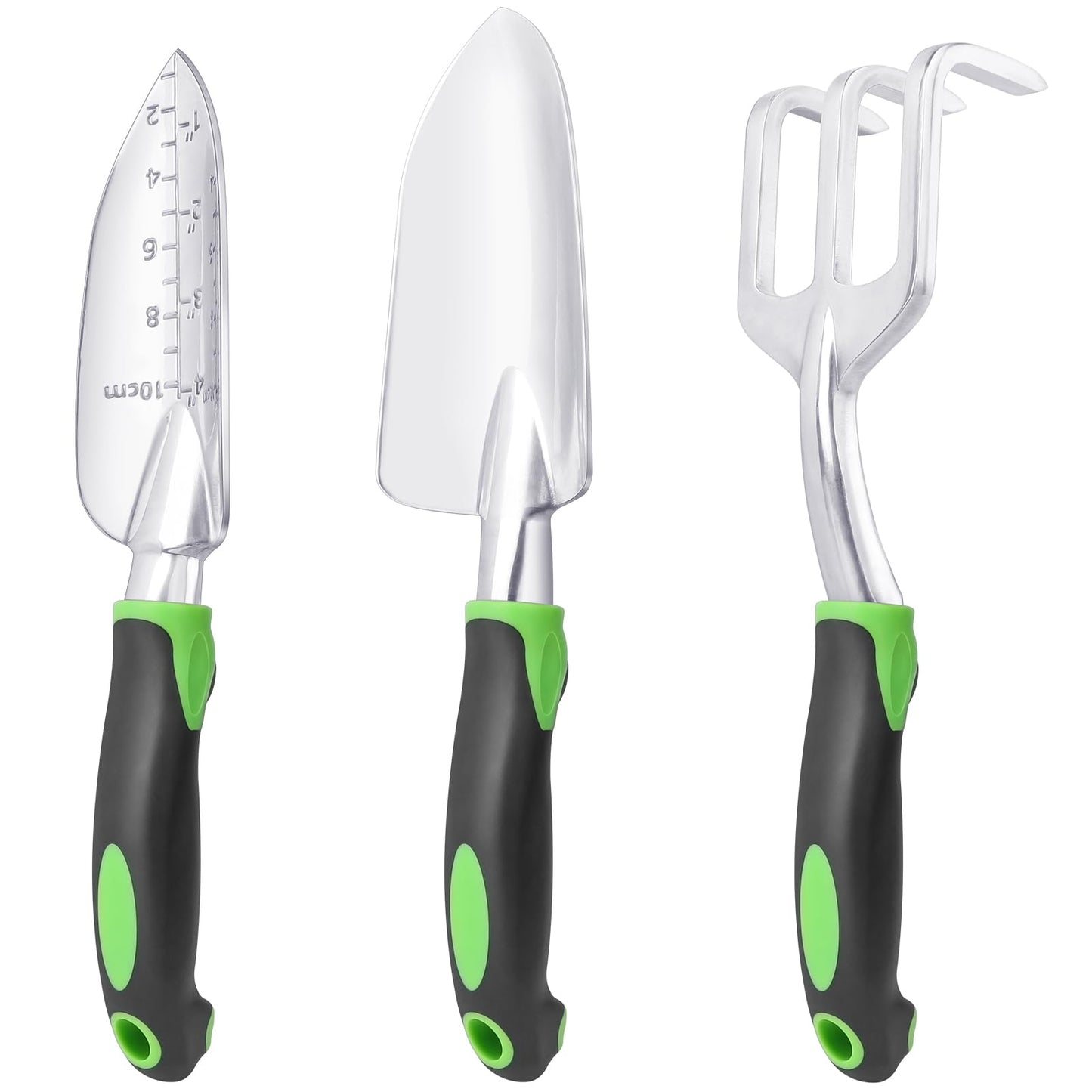 Garden Tools Set, 3 Pack Heavy Duty Gardening Tools Set Include Garden Shovel, Transplant Trowel and Hand Rake
