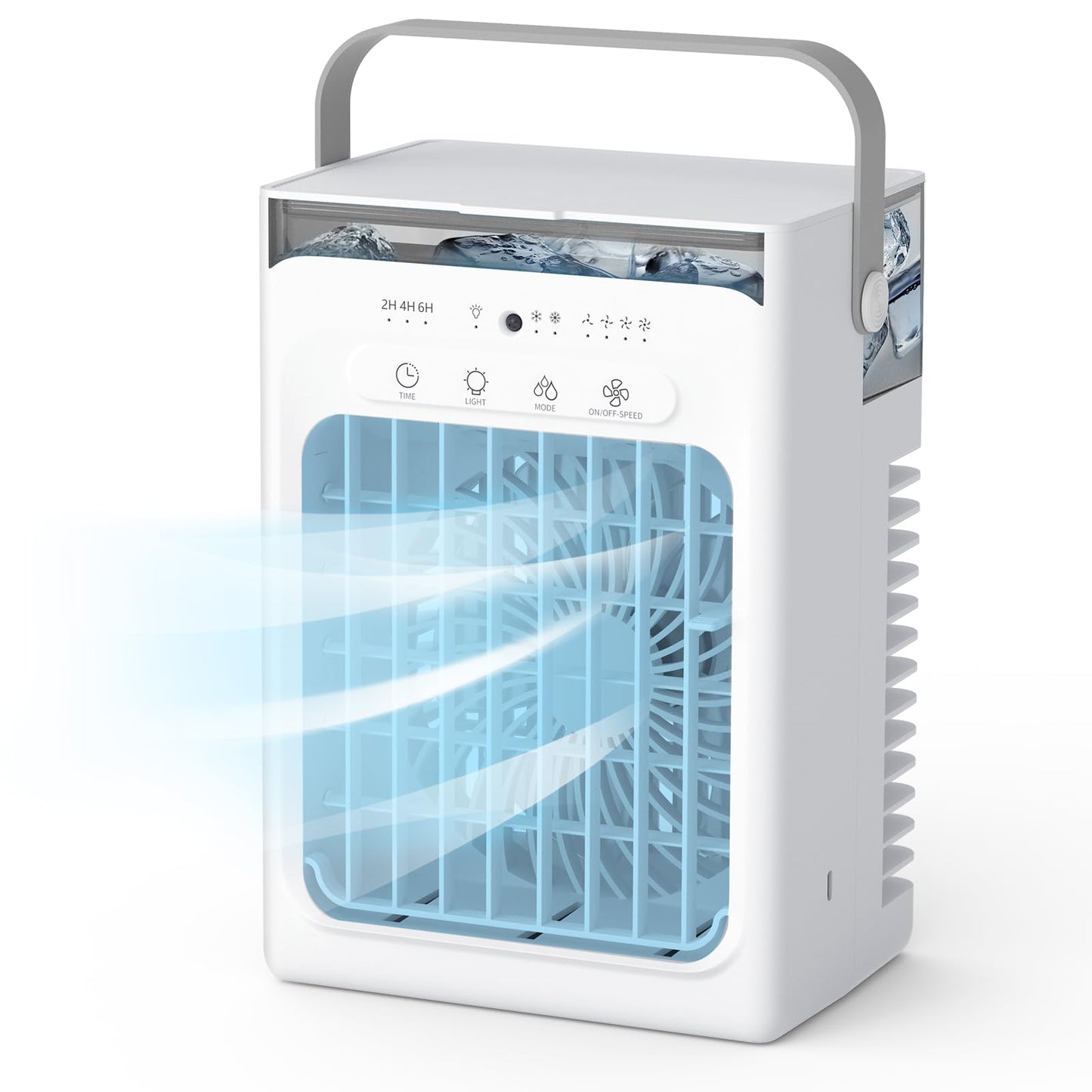 Portable Air Conditioners For Indoor Office Bedroom, USB Charging Small Cooling Fan (Include 5V 2A Adapter) 3-in-1 Portable AC Unit, Personal Mini Air Conditioner With 1000ml Water Tank, 2/4/6H Timer