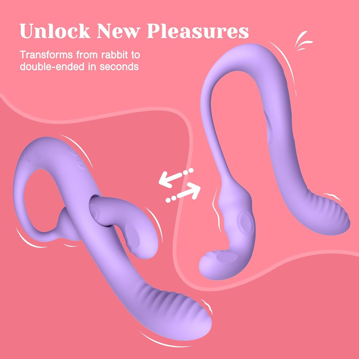Tracy's Dog Wizzy Transformable Rabbit Vibrator Silicone Purple