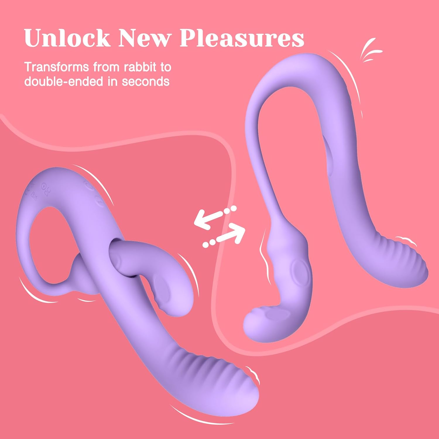 Tracy's Dog Wizzy Transformable Rabbit Vibrator Silicone Purple